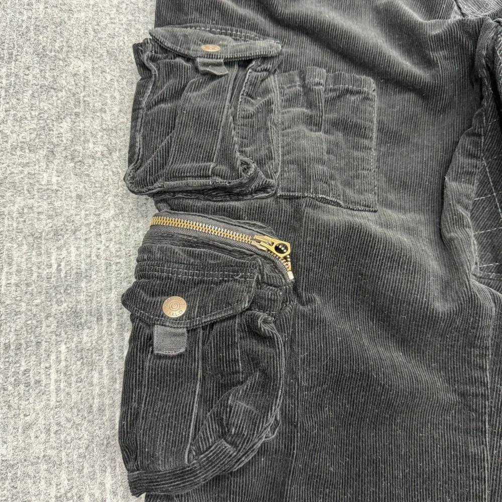 Vtg Polo Ralph Lauren Cargo Pants Mens 34x32 Black Paratrooper Corduroy Military